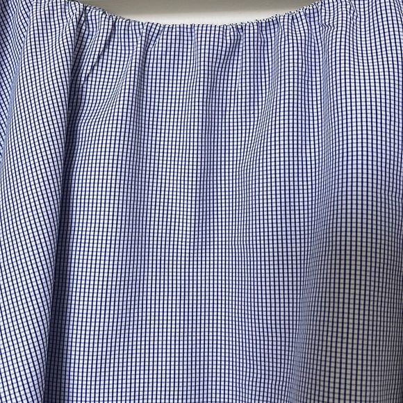 OFF-THE-SHOULDER BLUE RUFFLE TOP BLOUSE - Picture 5 of 5